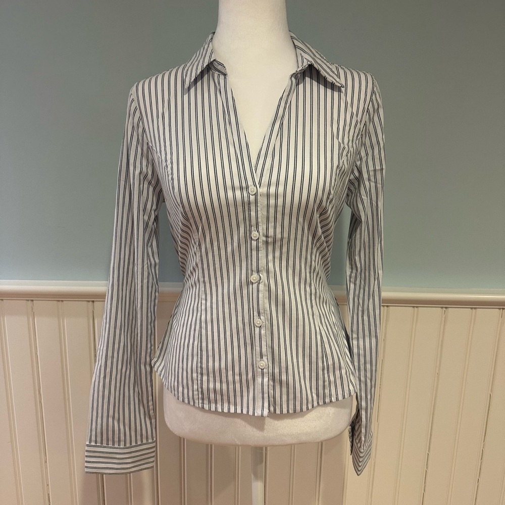 Striped Button-Up Women's Top